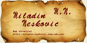 Miladin Nešković vizit kartica